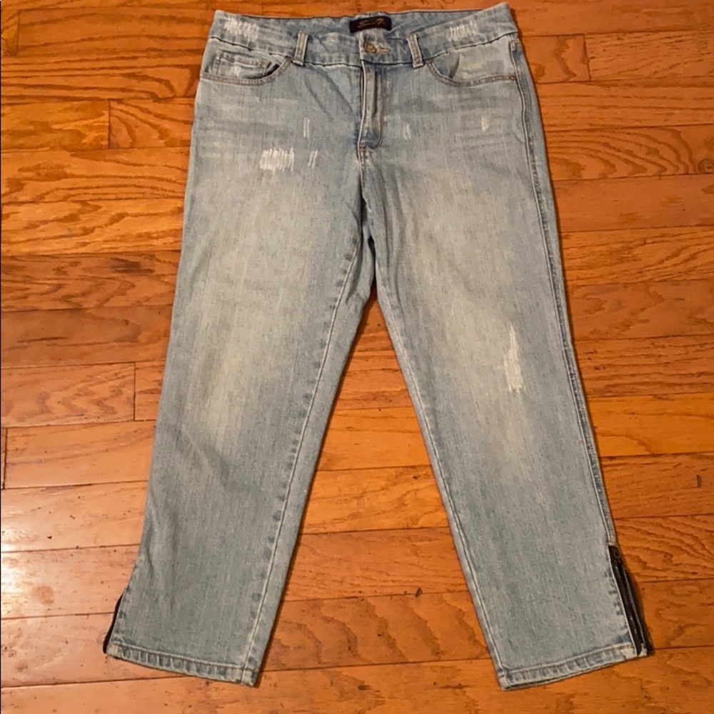 PRE-OWNED ACID WASH STRESSED SEVEN7 JEANS